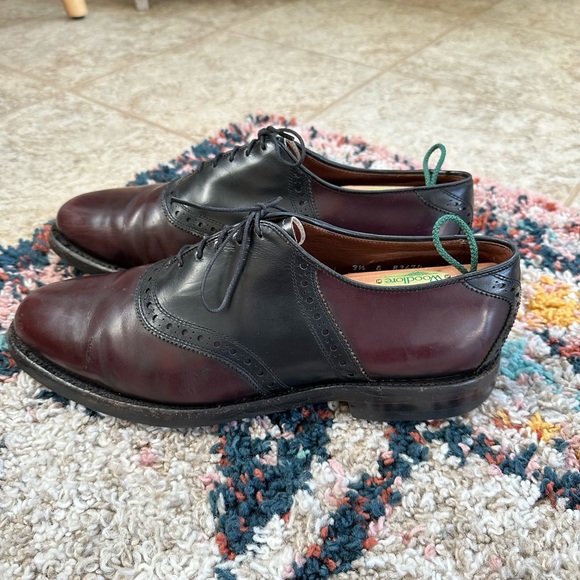 Allen Edmonds Polo Burgundy & Black Saddle Oxfords Dress Shoes, Size 9.5E main image 10
